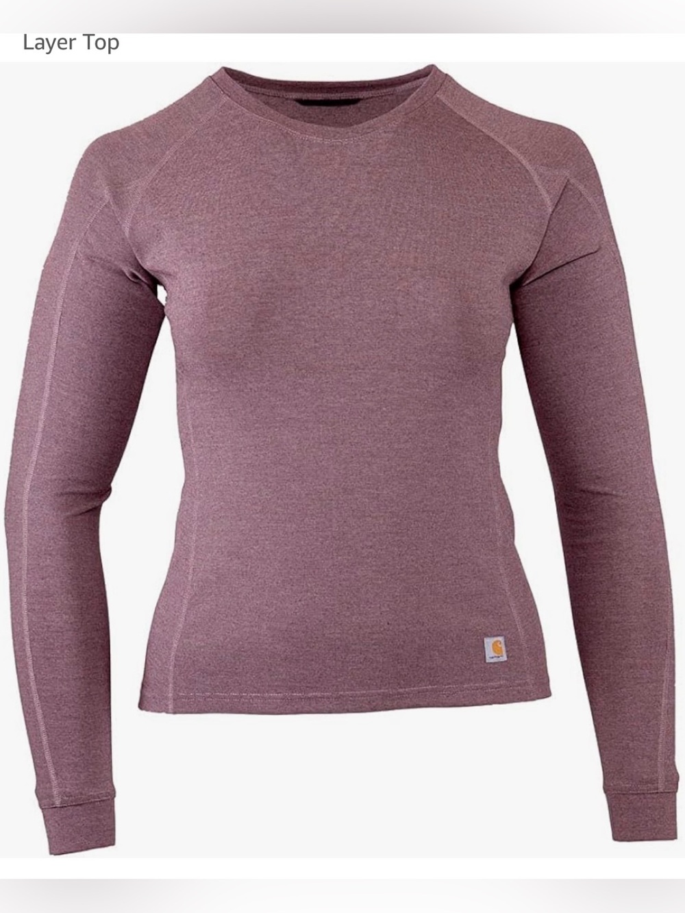 Carhartt Womens Women's Base Force Heavyweight CrewBase Layer Top Wine Heathered